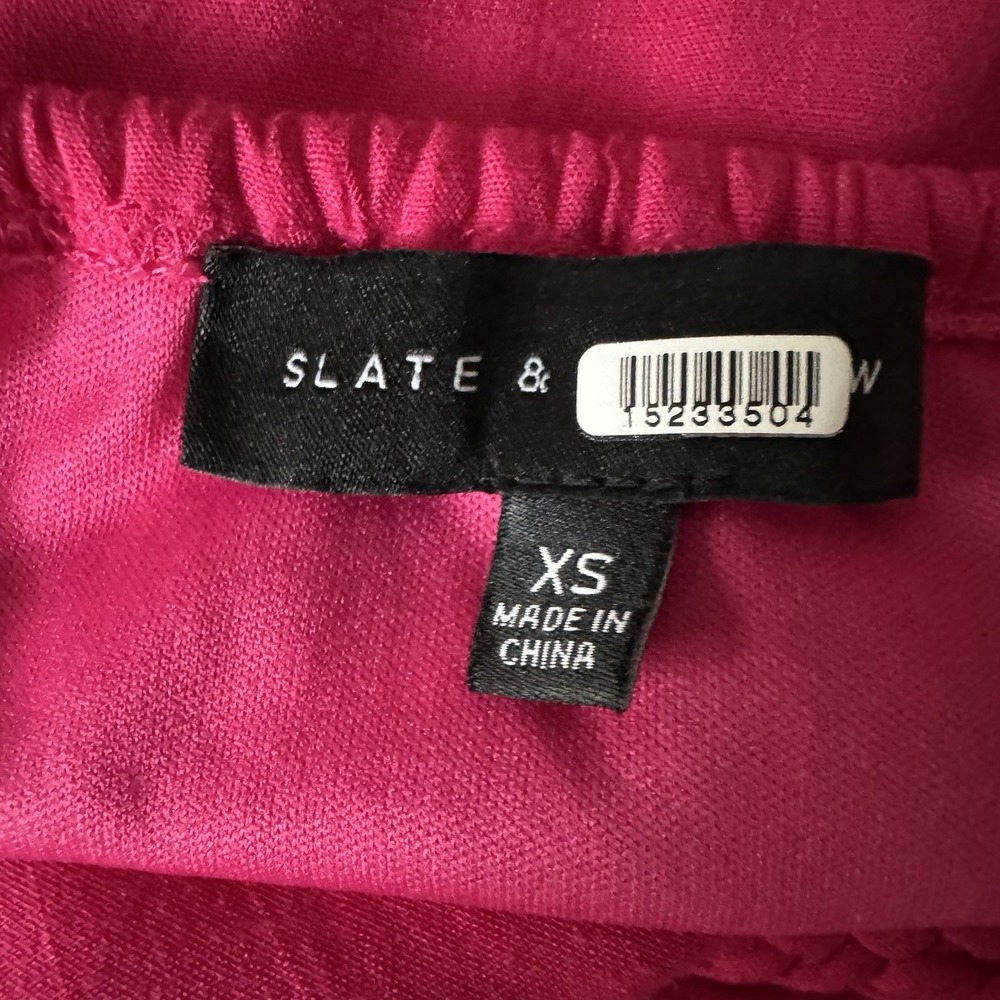 Slate & Willow Dark Pink Maxi Halter Tiered Dress Size XS Open Back Lined - Picture 16 of 16